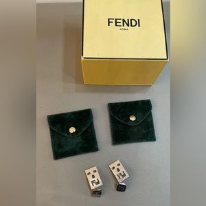 Fendi cufflinks in 925 silver with bags & box